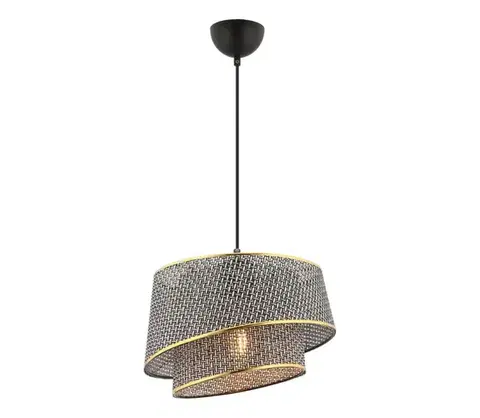 Svietidlá  Závesný luster na lanku BARETTE 1xE27/60W/230V sivá/zlatá 390FLH2489