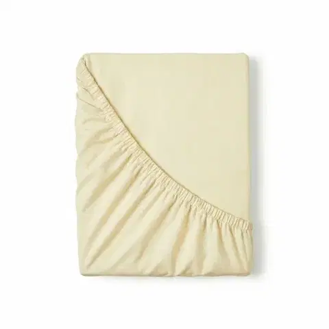 Plachty Kvalitex Saténové prestieradlo s gumou smotanová, 100 x 200 cm