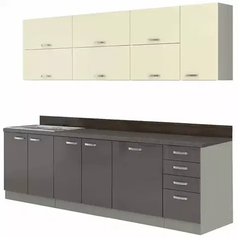 Modulový kuchynský nábytok Kuchynská linka Karmen Grey 260 bez dosky