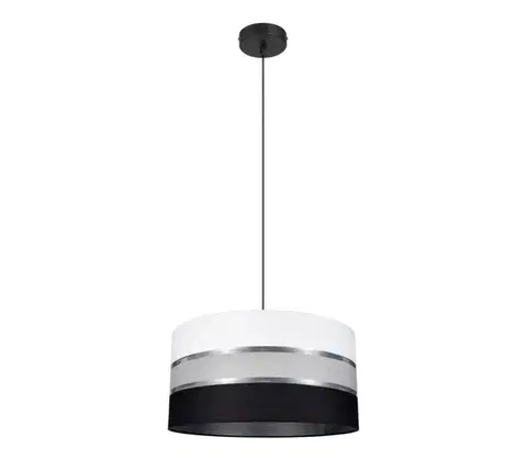 Svietidlá  Luster na lanku CORAL 1xE27/60W/230V čiernobiela 0615