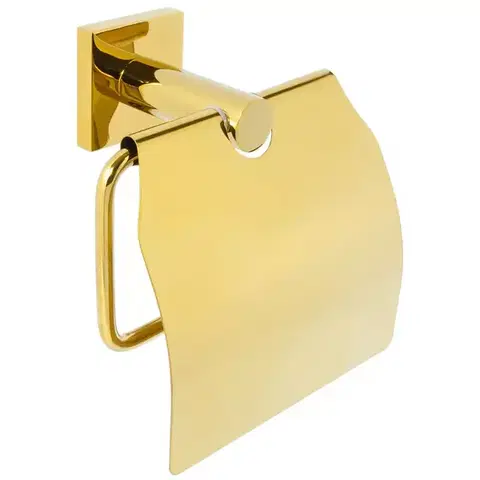 Kúpeľňové doplnky Držiak na papier WC s krytom Nero Gold CKG-7819 84