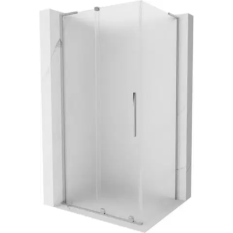 Sprchovacie kúty MEXEN/S - Velar L sprchovací kút, posuvné dvere 90 x 80, dekor, chróm 871-090-080-33-01