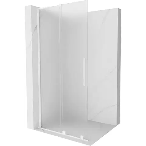 Sprchové dvere MEXEN/S - Velar L Sprchová zástena posuvná Walk-in 90 x 200, dekor 8 mm, biela 871-090-003-33-20