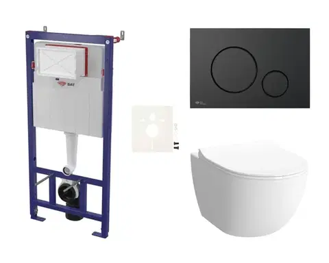Záchody Cenově zvýhodněný závěsný WC set SAT do lehkých stěn / předstěnová montáž + WC VitrA Sento SIKOSSSEN68K SIKOSSSEN68K
