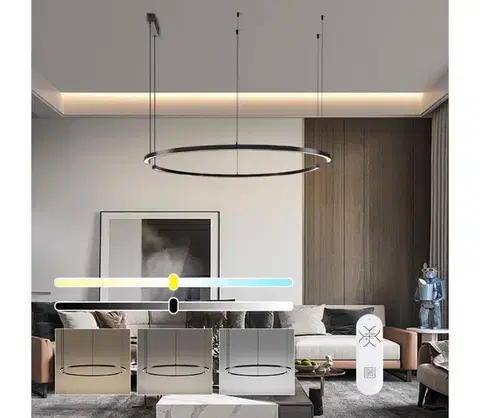 Svietidlá  NEO 07329L - LED stmievateľný závesný luster na lankách FINO 72W/230V 120 cm čierna Tuya+DO 07329L