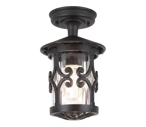Záhradné lampy Elstead - Vonkajšie stropné svietidlo HEREFORD 1xE27/100W/230V IP23 čierna BL13A-BLACK