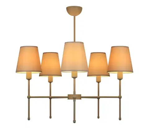 Svietidlá  Luster na tyči MADELA 5xE14/40W/230V biela/béžová 0242