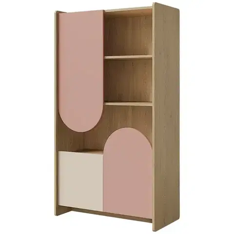 Regály Regál Lexi 7 Cremona/Macadamia/Ružová