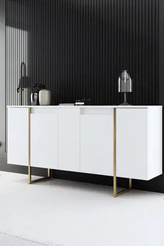 Komody Konzolový stolík Luxe - White, Gold