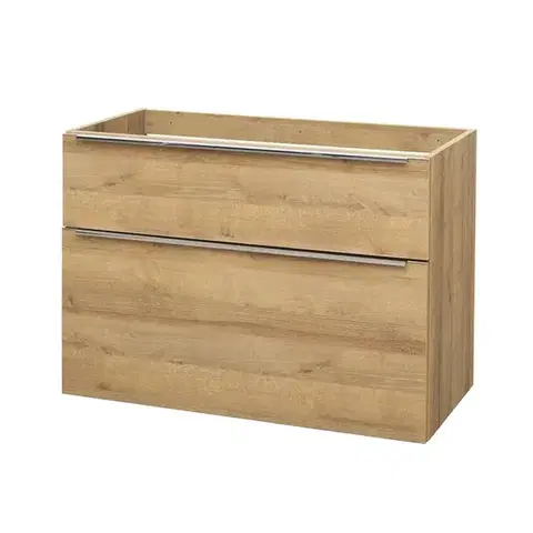 Kúpeľňový nábytok Mereo Mailo, kúpeľňová skrinka 100 cm, dub Riviera, elox AL madlo CN522SN