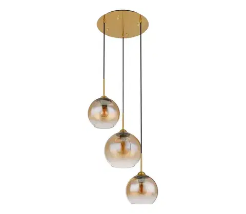 Svietidlá Globo 15788-3H - Závesný luster na lanku JAMESSA 3xE27/60W/230V mosadz 15788-3H