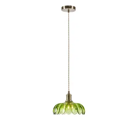 Svietidlá Markslöjd 109177 - Závesný luster na kábli KURAGE 1xE27/40W/230V mosadz/dymovo zelená 109177