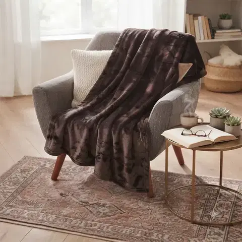 Ozdobné prikrývky Deka Laguna JDML003 70x140 cm čokoládová