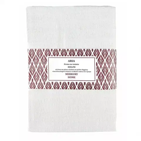 Záclony do obývačky Záclona na páske  ARIA polyester biela 400x90 Merkury Home
