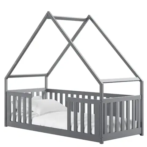 Detské postele Posteľ Domček Bee 90x200 sivá