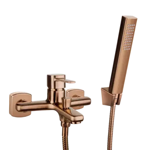 Kúpeľňové batérie INVENA - Vaňová batéria GLAMOUR vrátane sprchového setu, meď BW-02-014-V