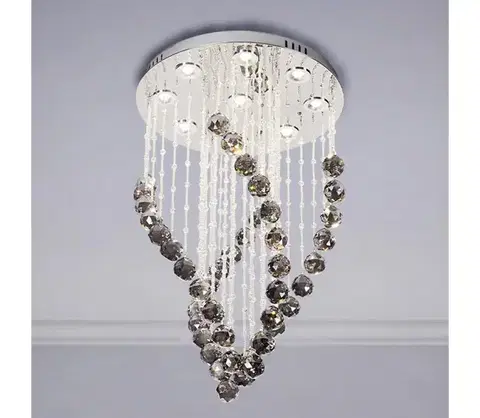 Svietidlá  LED Krištáľové stropné svietidlo NAURU LED/30W/230V pr. 40 cm chróm/čierna + diaľkové ovládanie N3012