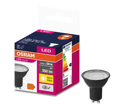 Žiarovky LED Žiarovka VALUE PAR16 GU10/4,5W/230V 2700K 36° čierna - Osram 4058075766334