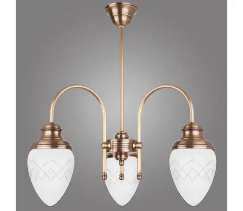 Svietidlá Kemar RI/3/M - Luster na tyči RINAMA 3xE27/60W/230V mosadz RI/3/M