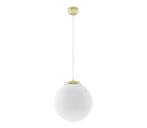 Svietidlá  SL.0716 - Závesný luster TOYA na lankách 1xE27/60W/230V Ø 30 cm biela/zlatá SL.0716