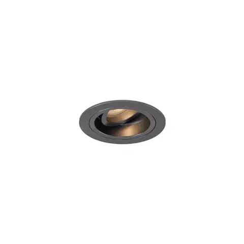 Zapustené svietidlá Sada 6 moderných zapustených bodových svetiel Gunmetal GU10 50 mm okrúhle, naklápacie - Chuck