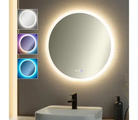 Kúpeľňové zrkadlá BRILAGI-LED RGBW stmievateľné vyhrievané zrkadlo s podsvietením CLARA PRO LED/18W/230V priemer 60 cm IP44 FG-GM1108-19W-RGB1