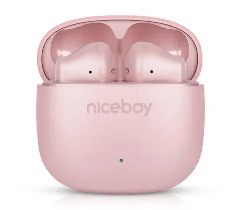 Predlžovacie káble Niceboy Beans 4 POP - Bezdrôtové slúchadlá 200 mAh + 2×30 mAh IPX4 ružové beans-4-pop-pink