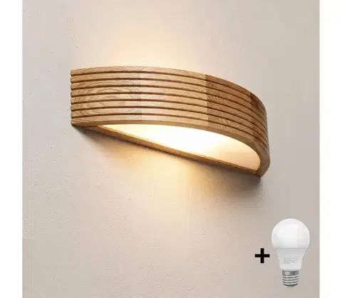 Svietidlá BRILAGI - LED nástenné svietidlo CARVALHO MODERN 1xE27/60W/230V dub 8590828039372