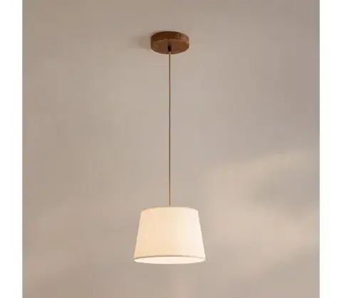 Svietidlá  Závesný luster AIDA na lanku 1xE27/15W/230V pr. 25 cm dub/krémová LM-1.98/DĄB RUSTIK/KREM 250