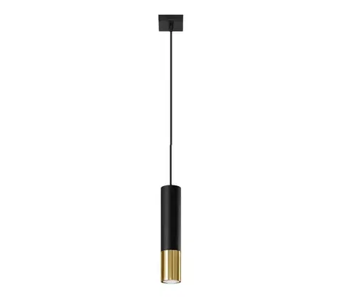 Svietidlá  SL.0952 - Luster na lanku LOOPEZ 1xGU10/40W/230V čierna/zlatá SL.0952
