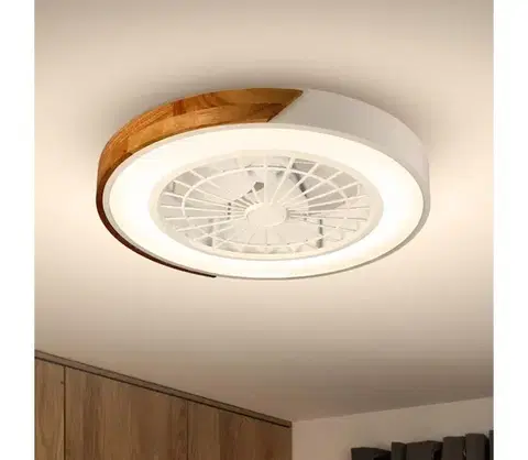 Ventilátory BRILAGI-LED Stmievateľné svietidlo s látorom LED/30W/230V 3000-6500K biela/dub + DO WF-OSD-039-WHT