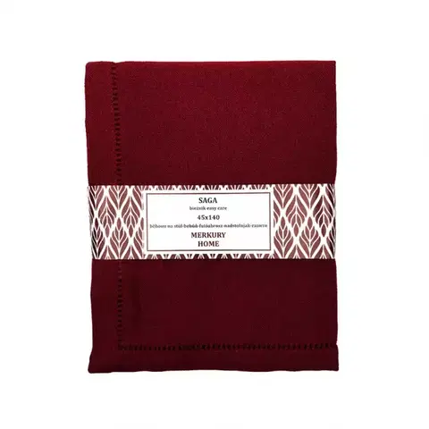 Bytový textil Behúň SAGA bordová 45x140 easy care