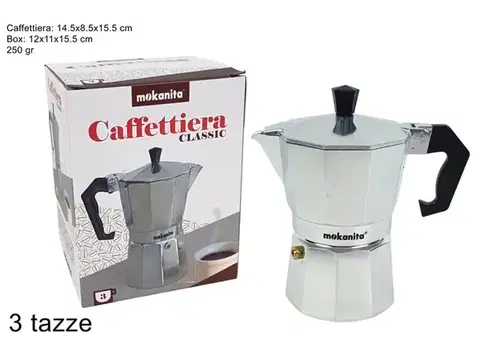 Mokka kanvice a french pressa MAKRO - Kávovar 250ml pre 3 osoby