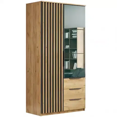Šatníkové skrine Skriňa Sorento s lamelami 100x215x6