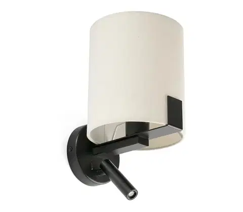 Svietidlá FARO Barcelona FARO 20053 - LED Nástenná lampa NILA 1xE27/15W/230V + LED/3W krémová/čierna 20053