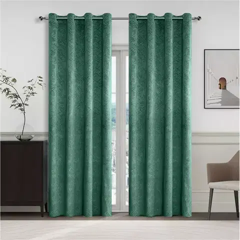 Metrážne závesy Závesový materiál YC11937/280G/07 zelená 280 cm Tovar na mieru