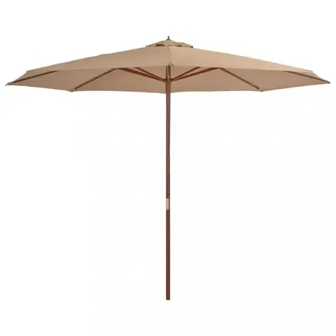 Slnečníky Slnečník Ø 350 cm látka / drevo Dekorhome