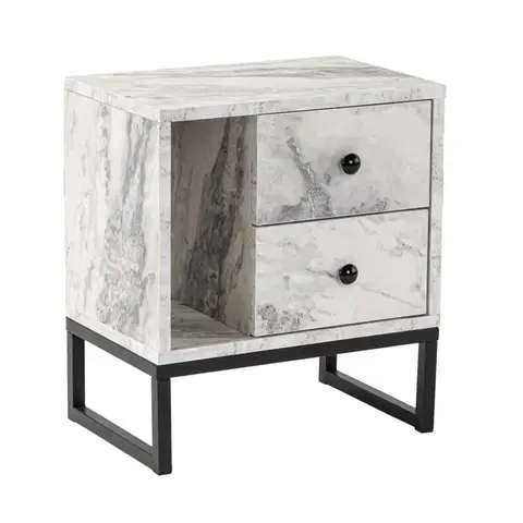 Konferenčné stolíky Nočný stolík Glimmer Fressia Marble Black