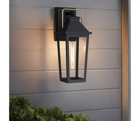 Svietidlá Elstead Quoizel QZ-BUCKLEY-M-MBK - Vonkajšie nástenné svietidlo BUCKLEY M 1xE27/40W/230V IP44 QZ-BUCKLEY-M-MBK