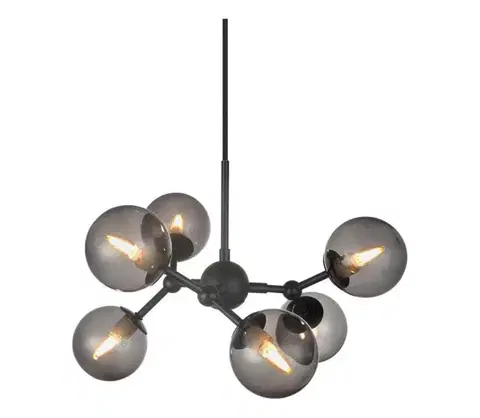 Svietidlá Halo Design 736553 - Luster na lanku ATOM 6xG9/28W/230V pr. 45 cm čierna/k. čierna 736553