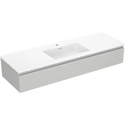 Kúpeľňový nábytok MEXEN/S - Orio kúpeľňová skrinka 140 cm s umývadlom Otis, 1 šuplík, sivá mat/biela mat 91A10-14023-1-BF62-W18M01