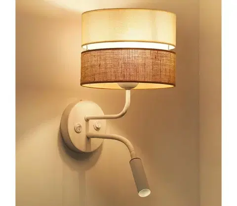 Svietidlá BRILAGI - Nástenná lampa ROYAL YUTE 1xE27/15W/230V + 1xG9/6W béžová/krémová/biela 609654