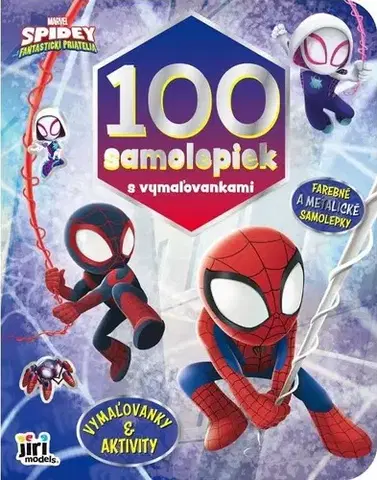 Nalepovačky, vystrihovačky, skladačky 100 samolepiek s vymaľovankami: Spidey