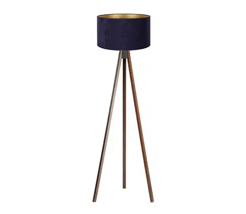 Lampy BRILAGI - Stojacia lampa VELVET 1xE27/60W/230V wenge/modrá AS0462+DU82467