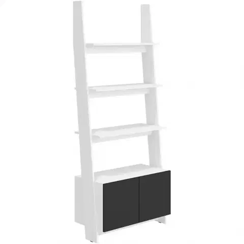 Regály Regál Rack 80-1D Biely/čierna