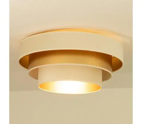 Svietidlá  Stropné svietidlo WENTA 1xE27/60W/230V priemer 50 cm béžové/zlaté H0722