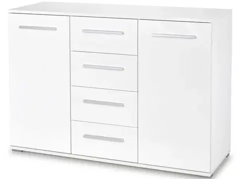 Komody HALMAR Lima KM4 komoda biely lesk