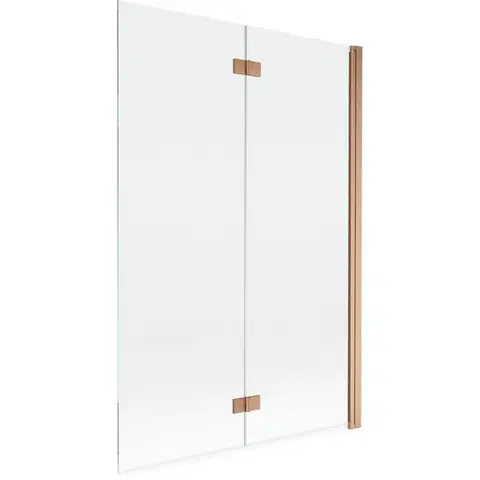 Sprchové dvere MEXEN - MIST vaňová zástena 120x150 cm 6mm 2-s, meď kartáčovaná, číra, pravá 8A9-120-002-65-00-P