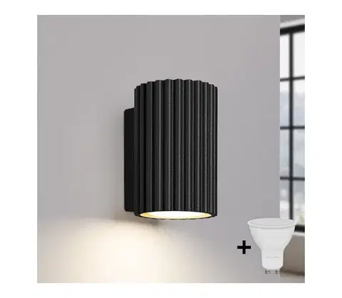 Svietidlá BRILAGI - LED nástenné svietidlo CRESTO 1xGU10/10W/230V 10 cm čierne BR.1648