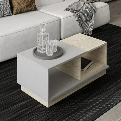 Konferenčné stolíky Konferenčný stolík Consept - Travertine, Grey